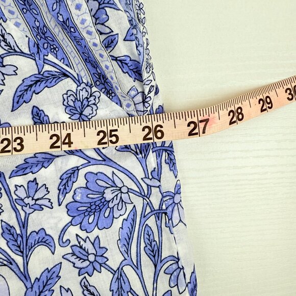 J.Jill Blue Floral Cotton Pintuck Popover 2X - Picture 8 of 9